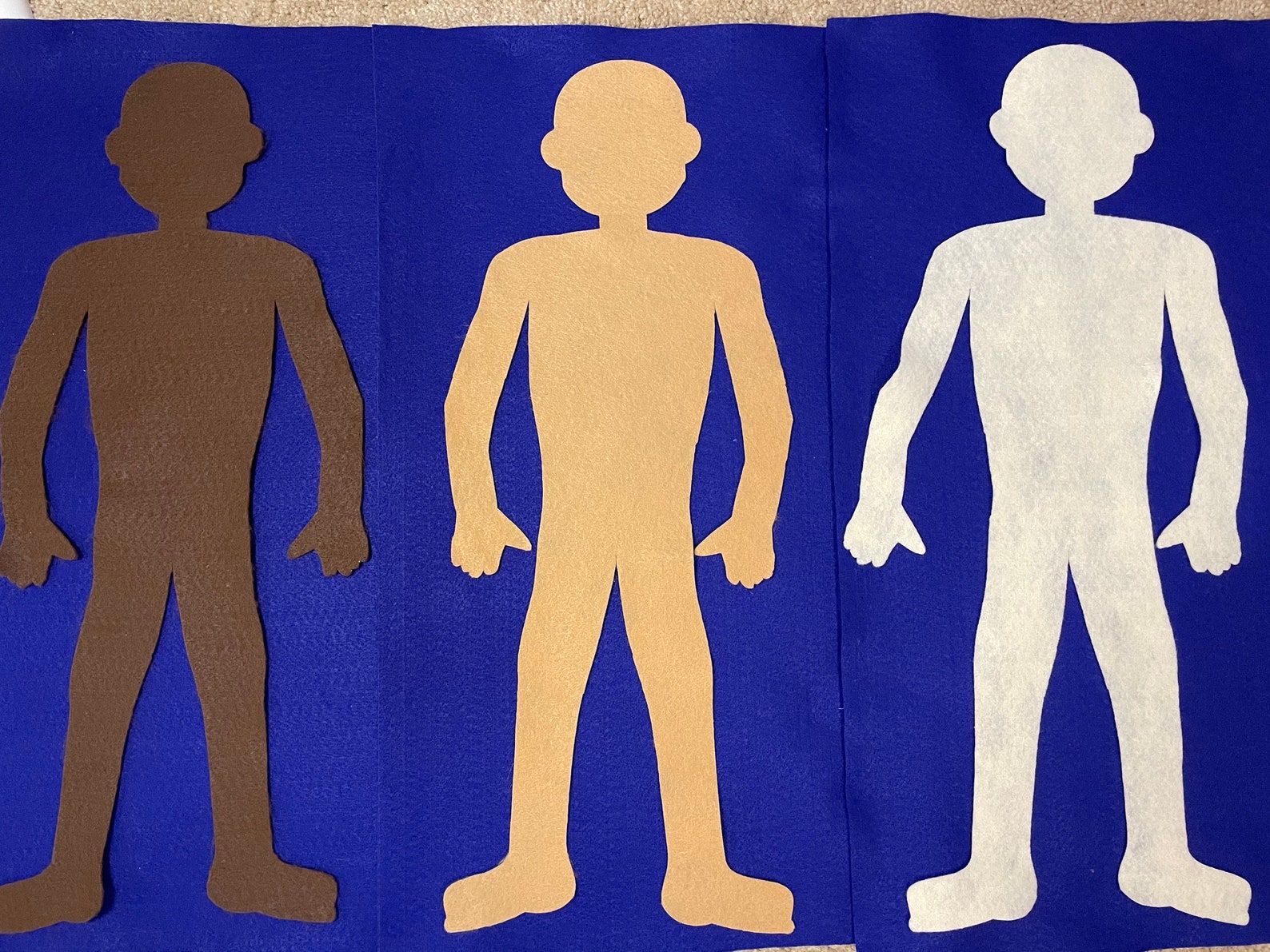 Human Body Felt Puzzle Set With 3 Skin Tones Childrens Etsy
