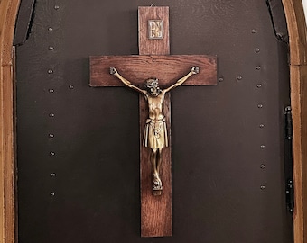 Mid-Century Statement Piece: Oversized 1960s Wall Crucifix - 2 Feet Tall!