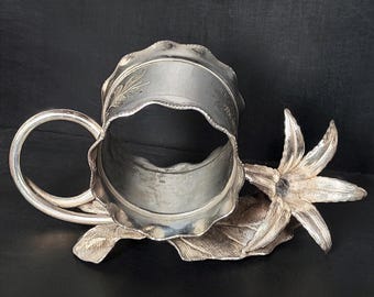 Rare Antique Victorian Silver Plated Napkin Ring.  Hallmarked Meriden Britannia #298.  Circa 1880s.