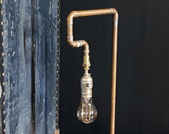 Industrial Desk Lamp - Vintage Steampunk Table Light with Edison Bulb.