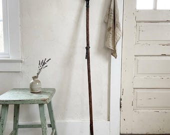 Antique 54" General Store Grabber: Primitive Wooden Reacher Tool (Early 20th Century)