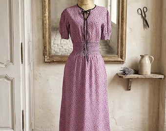 Polka Dot Midi Dress: M & S Collection Mauve And Black . Size 6 UK / Size 2 US.