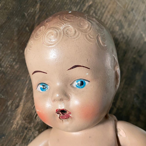 Vintage Reliable Composition Baby Doll. c. 1940s