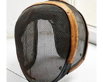 Vintage Fencing Mask | Castello NYC Metal Mesh & Leather | Collectible Artifact.