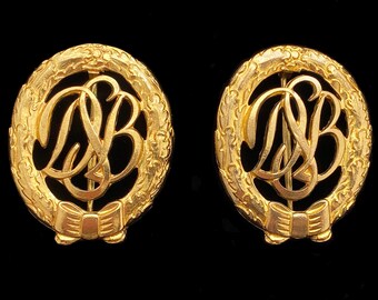 Vintage German Sports Badge Pin: Military Collectible Jewelry