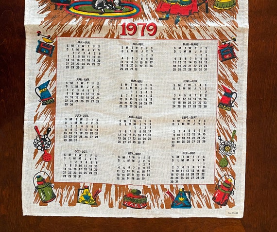 Vieux Torchon Calendrier 1979 : La Déco Rétro Et Colorée Pour Ta Cuisine
