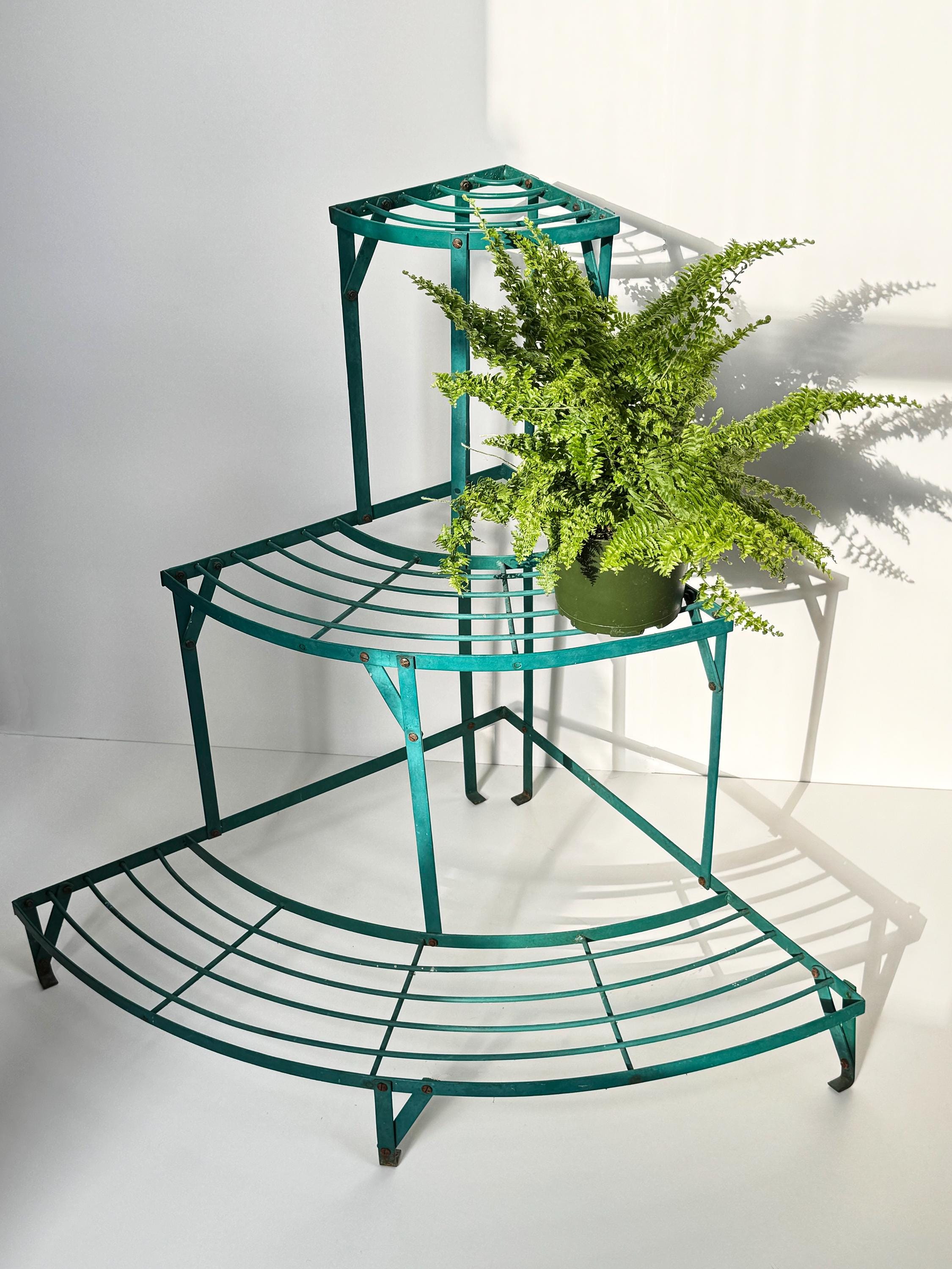 花台、ヴィンテージ Vintage Antique 3 Tier Metal Plant Stand Flower Cart patio