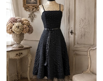Y2K Vintage Dress, Pam Chorley Gothic Midi with Tulle Skirt.