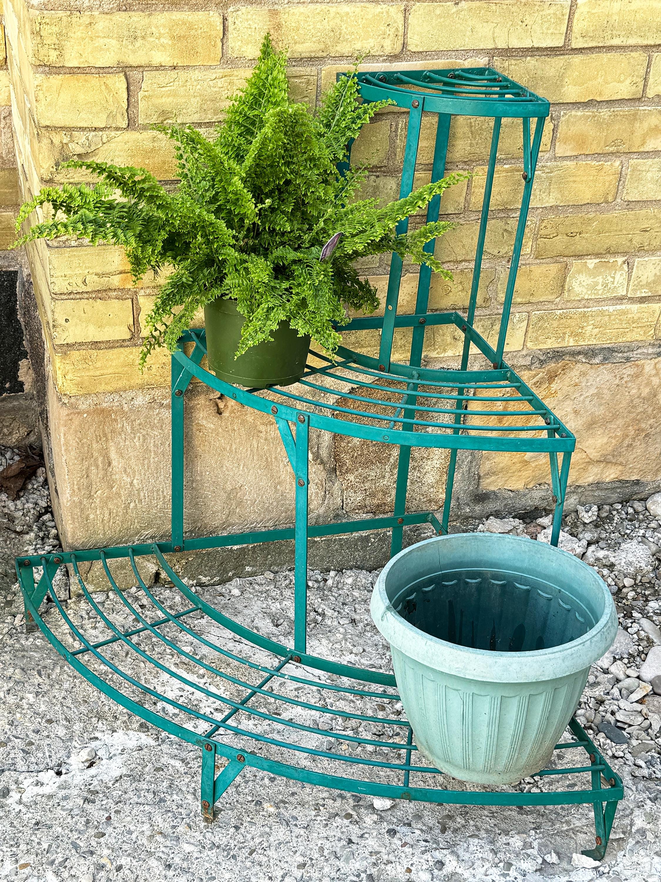 花台、ヴィンテージ Vintage Antique 3 Tier Metal Plant Stand Flower Cart patio