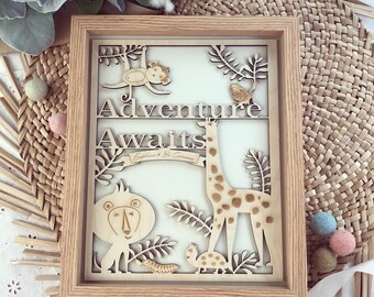 Marco de animales - La aventura te espera Decoración infantil