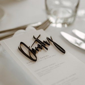 Wedding name placements black acrylic