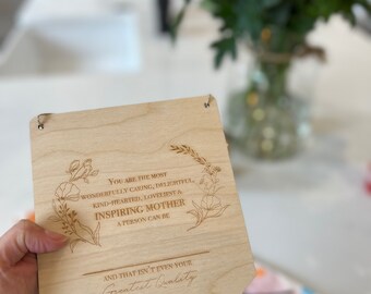 Banner de madre inspiradora / Regalo de madera personalizado para mamá