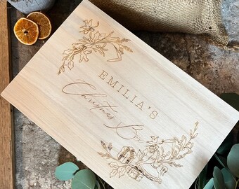 Caja navideña de diciembre ~ Madera personalizada
