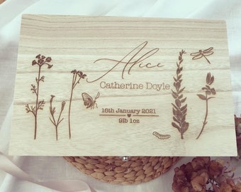 Personalised Keepsake Flower Box / New Baby / Christening gift