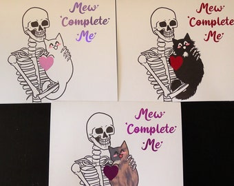 Mew Complete Me Cat Valentine's Day Cards
