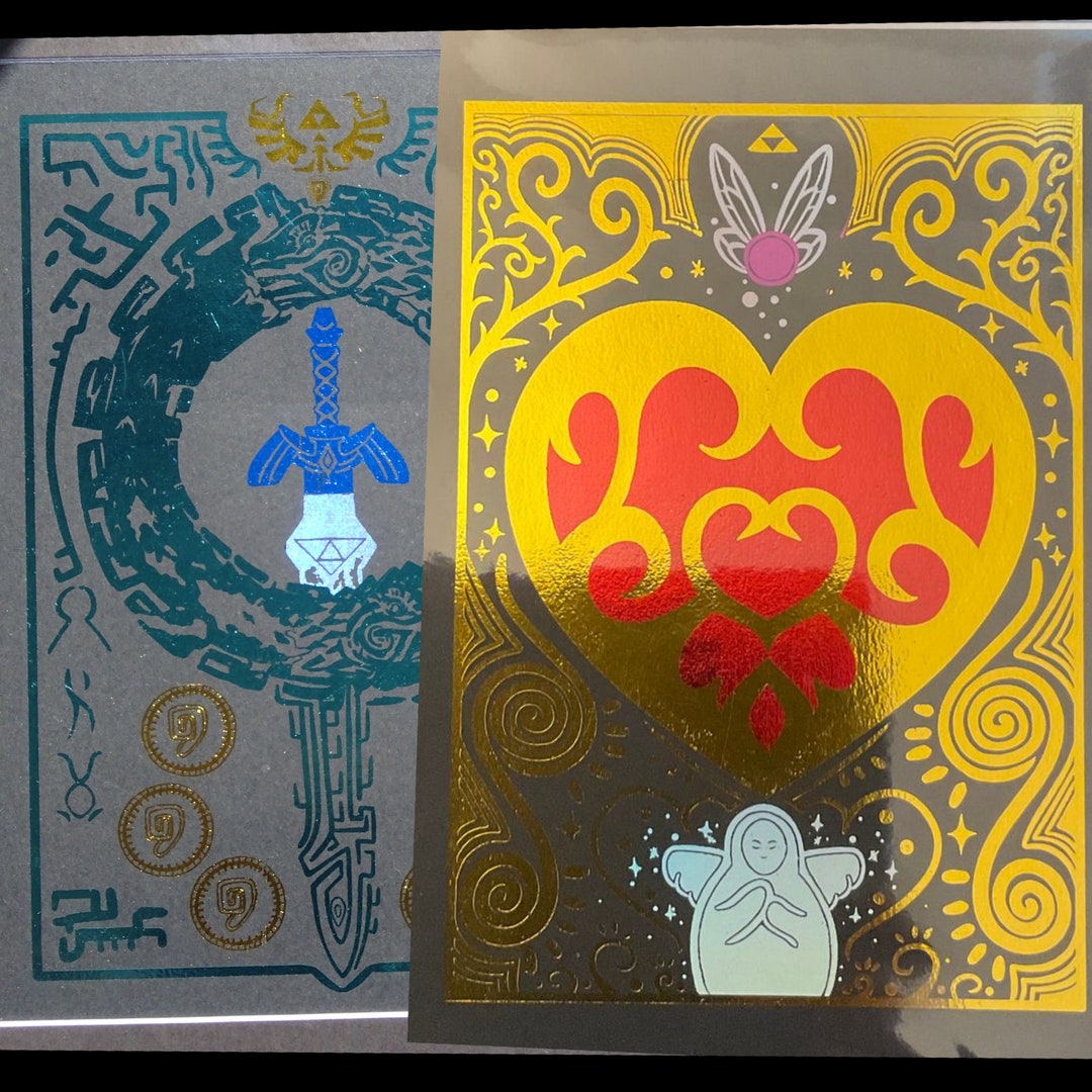 Master Sword and or Heart Container Foil Print Etsy