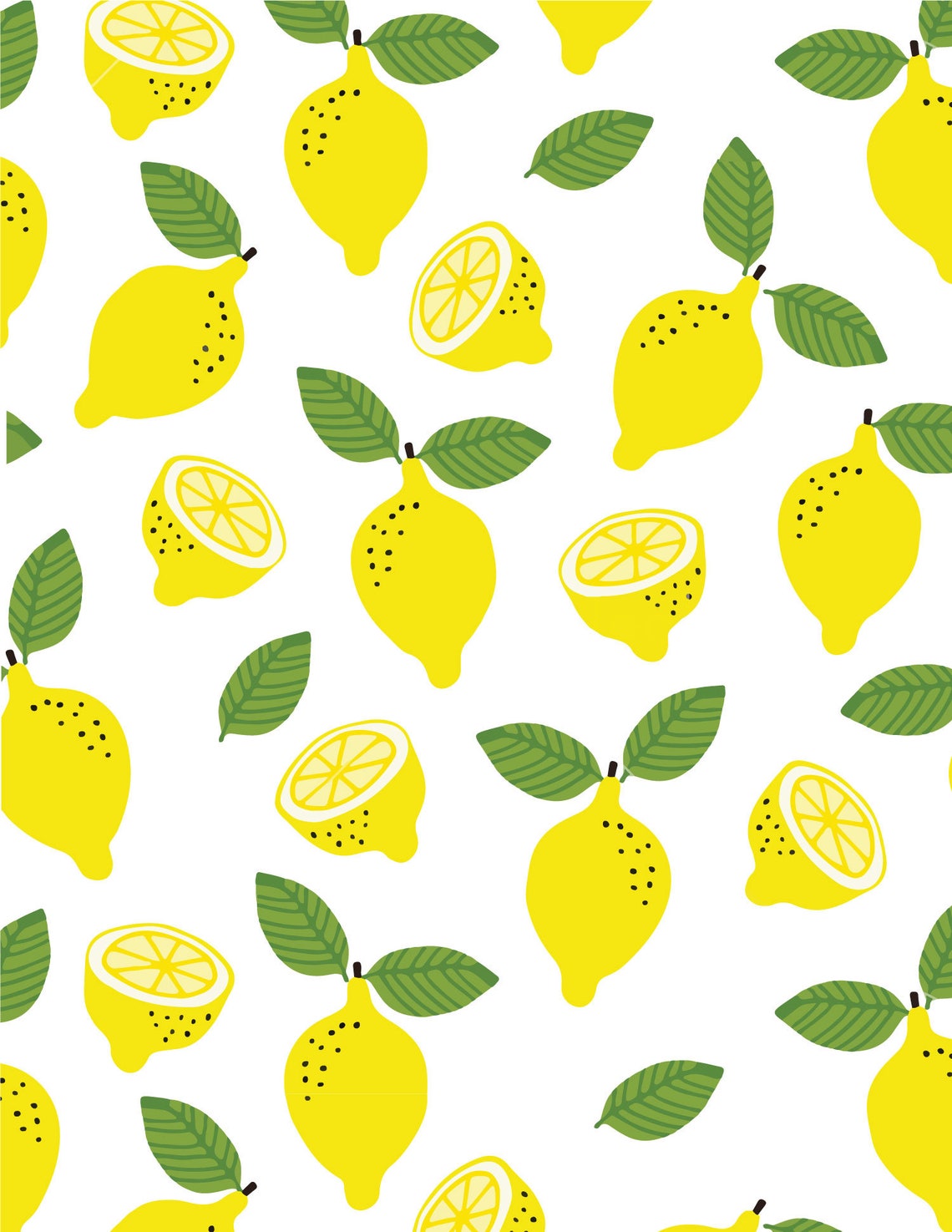 Lemon Pattern Kitchen Art Home Decor Squeeze the Day | Etsy