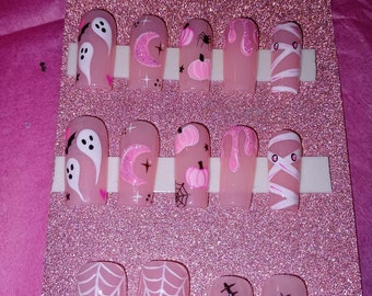 Octobre rose | Ensemble complet d'ongles à presser