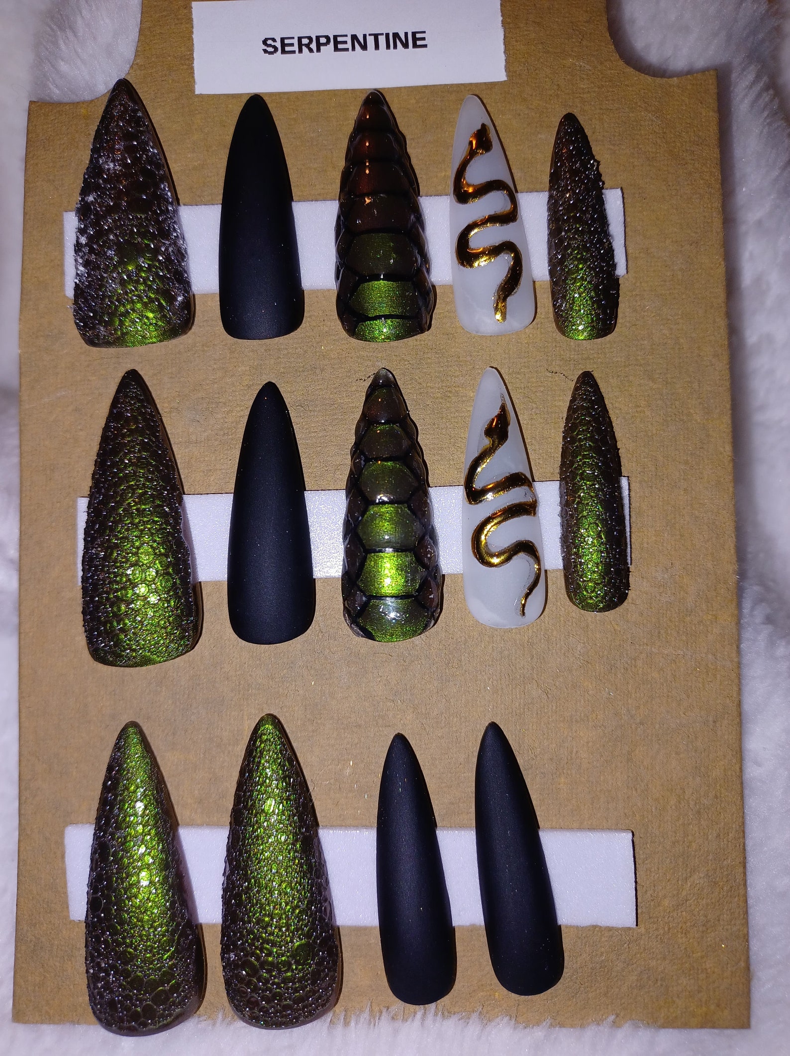 Serpentine Full Set of Press on Nails NEW COLOR OPTIONS Etsy