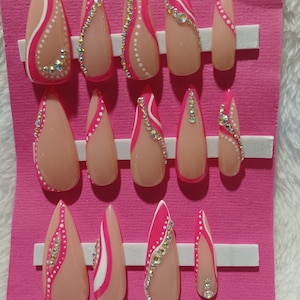 Neon Swirl | CHOOSE YOUR COLOR! | Full Press On Nail Set