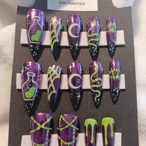 Enchanted |Black Light GLOW! | Full Nail Set