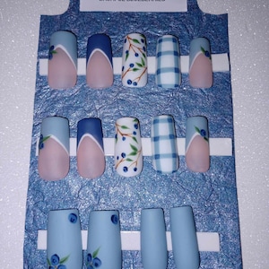Bashful Blueberries | Full Press On Nail Set