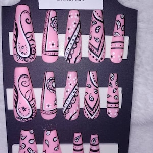 Bandana | Full Press On Nail Set | CHOOSE YOUR COLOR!