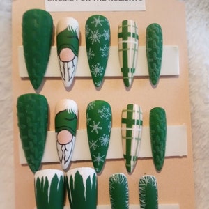 Gnome for the Holidays nail set CHOOSE YOUR COLOR