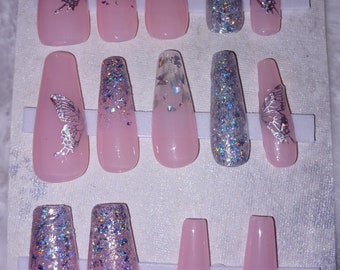 15 Stück Mini Schmetterling Nail Charms – Zirkon Strass In Weiß, Rosa, Champagner, Für Nail Art