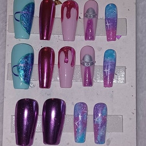 Allemaal uit elkaar geplaatst Volledige set pers op nagels | Kleurverandering!
