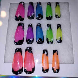 Galactic | Full Press On Nail Set | Blacklight Reactive!
