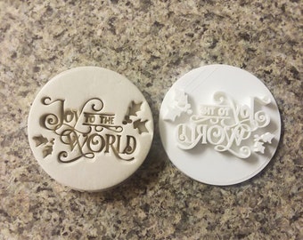 Joy to the world Embosser Stamp  Cupcake Embosser Cookie Embosser Christmas