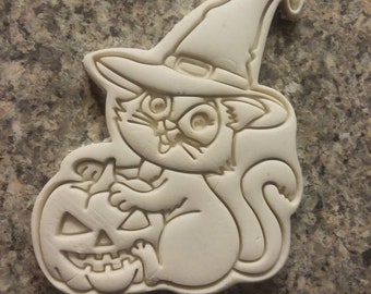 Black Cat Jack o Lantern 3D Printed Halloween  Cookie Cutter