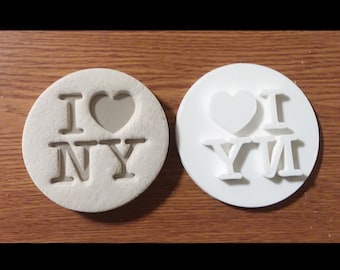 I Love New York Embosser Stamp  Cupcake Embosser Cookie