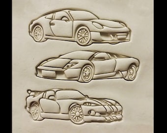 3D Printed  Lamborghini Murcielago Dodge Viper Porsche Cookie Cutters Set of 3 Sports Car Set