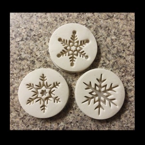 Snowflake Embosser Set of 3 Cookie Embosser Muffin Embosser Stamp Christmas Decorating