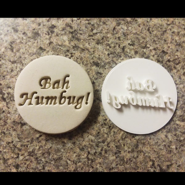 Bah Humbug Sello navideño en relieve Sello para cupcakes Sello para galletas Sello para fiestas