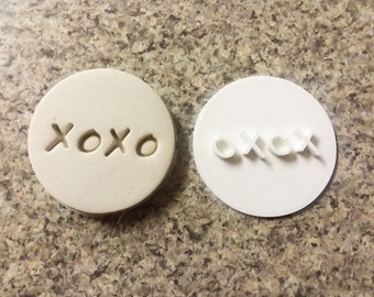 XOXO Valentine's Day Embosser Stamp Hugs and Kisses Stamp Cupcake Embosser Cookie Embosser