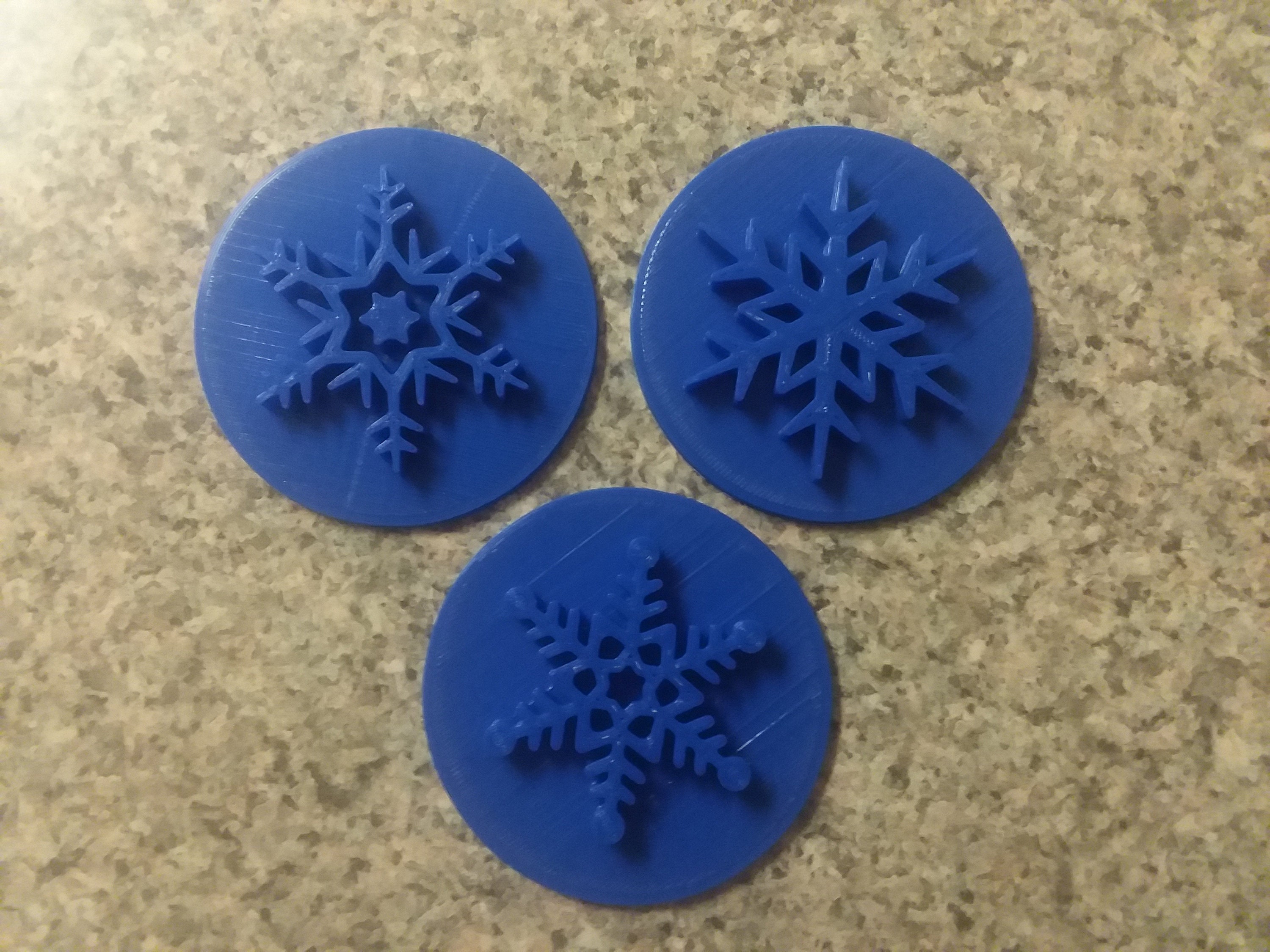 Snowflake Embosser Set of 3 Cookie Embosser Muffin Embosser Etsy