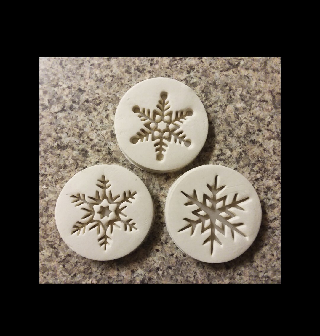Snowflake Embosser Set of 3 Cookie Embosser Muffin Embosser Stamp ...