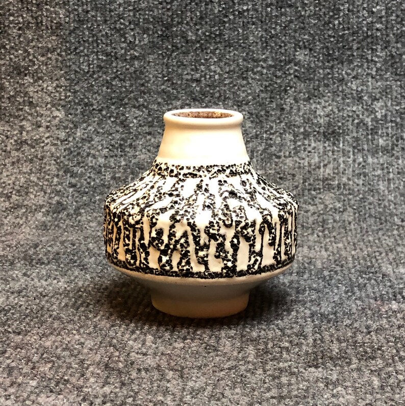 Mid Century German vase with lava glaze