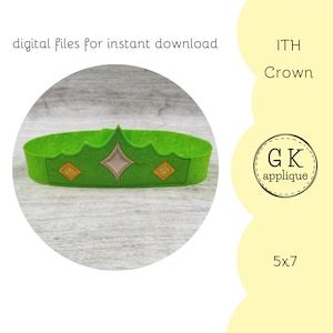 ITH Crown design. Crown machine embroidery design. In the hoop birthday crown pattern.
