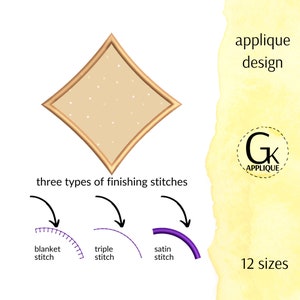 Decorative frame applique design. Shape applique pattern. Shape machine embroidery design. Digital files for instant download.
