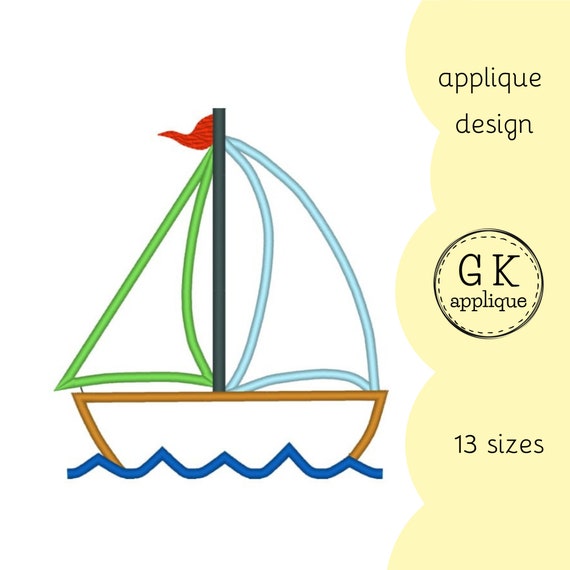 Nautical Sports design For sailors Machine Embroidery Design for kids design of ship Boat Applique design Pattern Yacht design