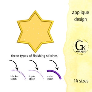 Star applique design. Shape applique pattern. Frame applique. Star machine embroidery design. Digital files for instant download.