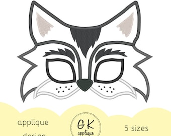 ITH Wolf mask applique design. Animal mask embroidery. Machine embroidery design.