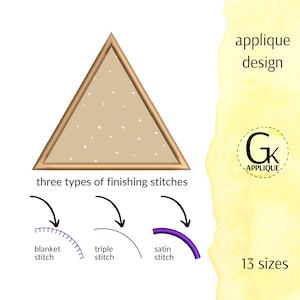 Triangle applique design. Shape applique pattern. Frame applique. Triangle machine embroidery design. Digital files for instant download.