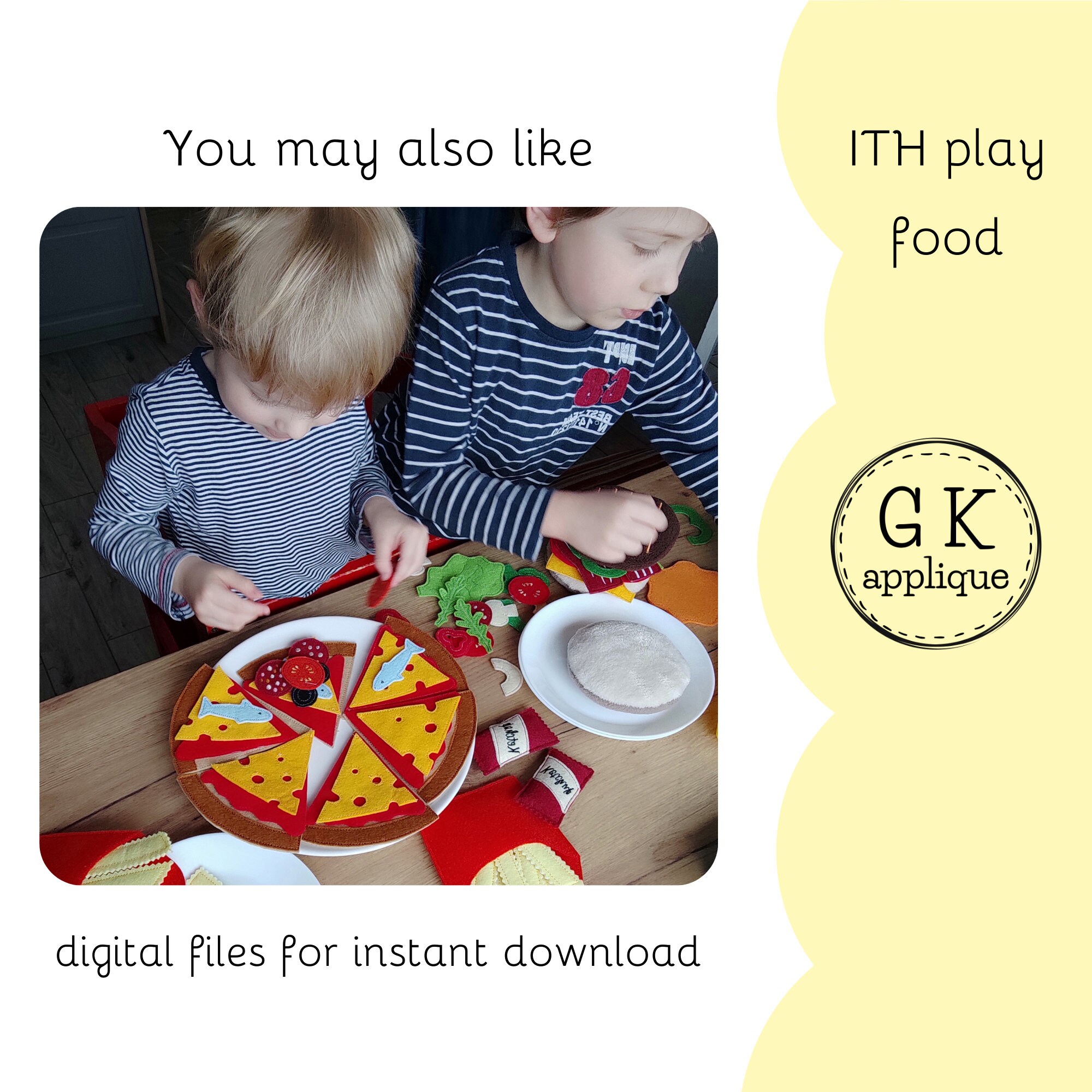 In the hoop food machine embroidery designs. Play food embroidery ITH