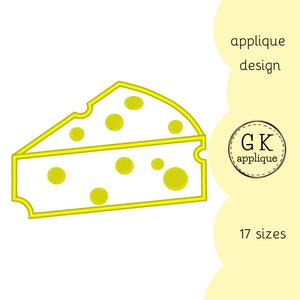 Cheese applique design. Food machine embroidery pattern.