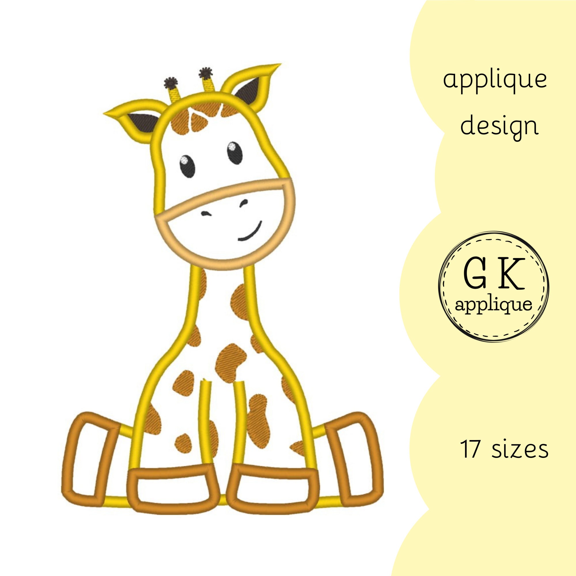 Giraffe Applique Design. Baby Giraffe Embroidery Design. Etsy